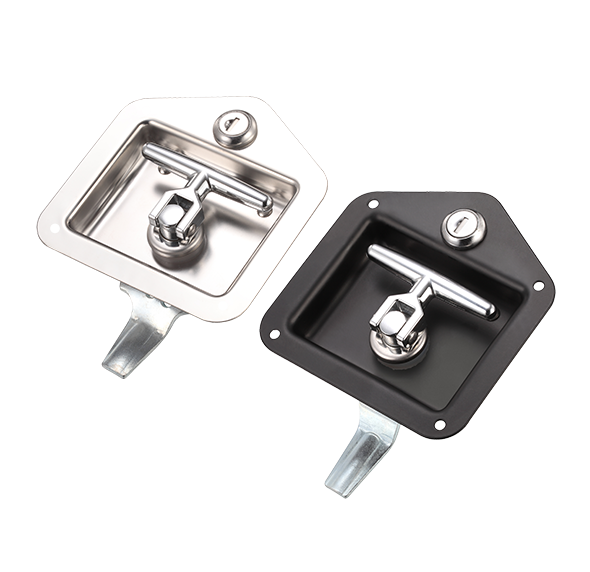 Flush mount paddle latch for industrial enclosures with key lock